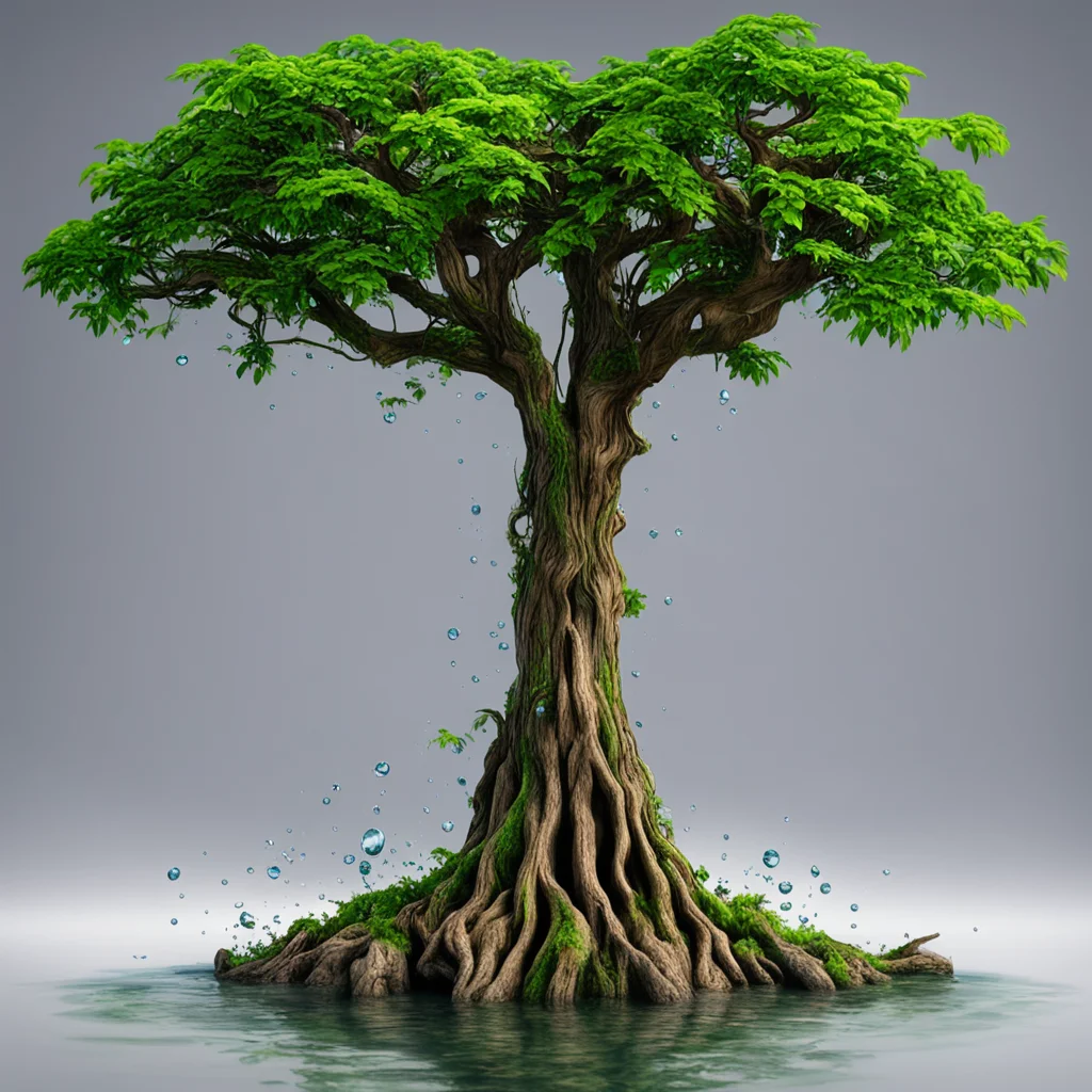 aimake a tree that has water coming out amazing awesome portrait 2