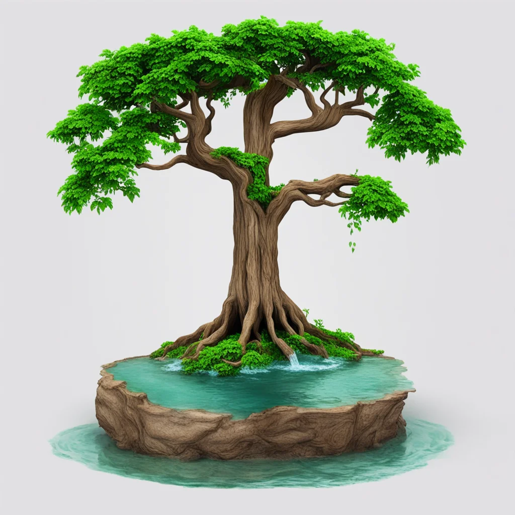 aimake a tree that has water coming out
