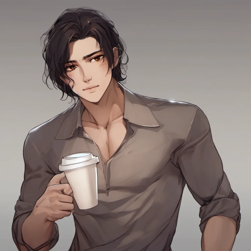 aimale%2C amber eyes%2C dark pin straight hair%2C lean build%2C coffee colored skin%2C smooth silky skin confident engaging wow artstation art 3