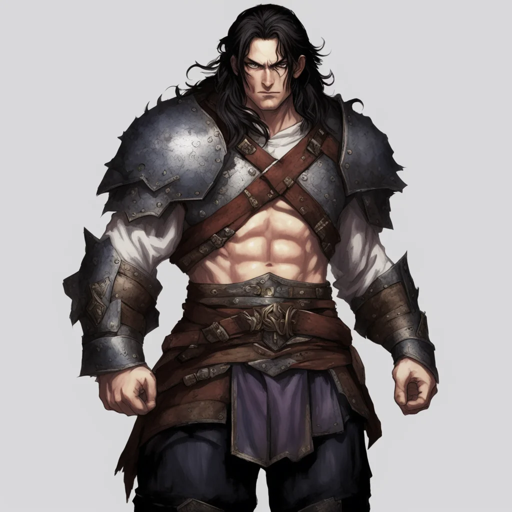 aimale%2C pale skin%2C dark hair%2C agile%2C brigandine jacket%2C conan confident engaging wow artstation art 3
