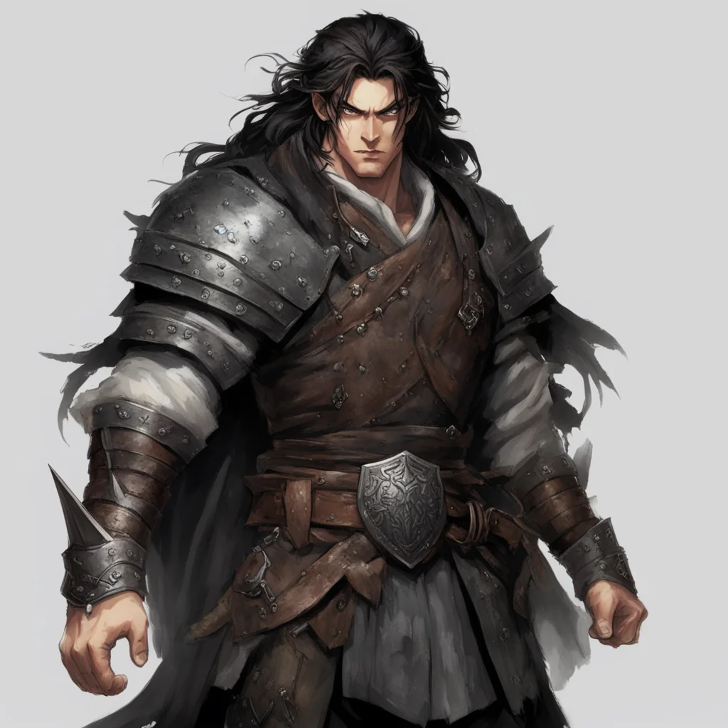 aimale%2C pale skin%2C dark hair%2C agile%2C brigandine jacket%2C conan