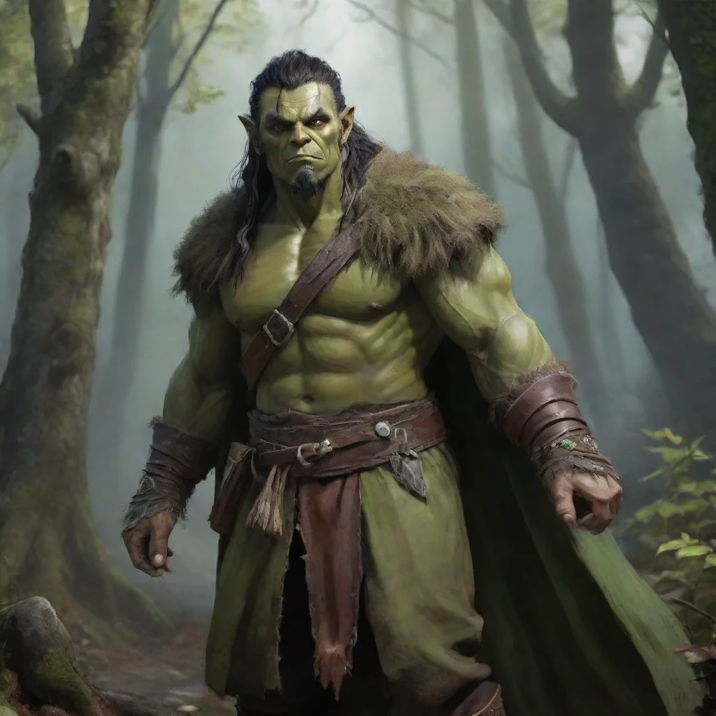 aimale half orc fantasy wizard forest