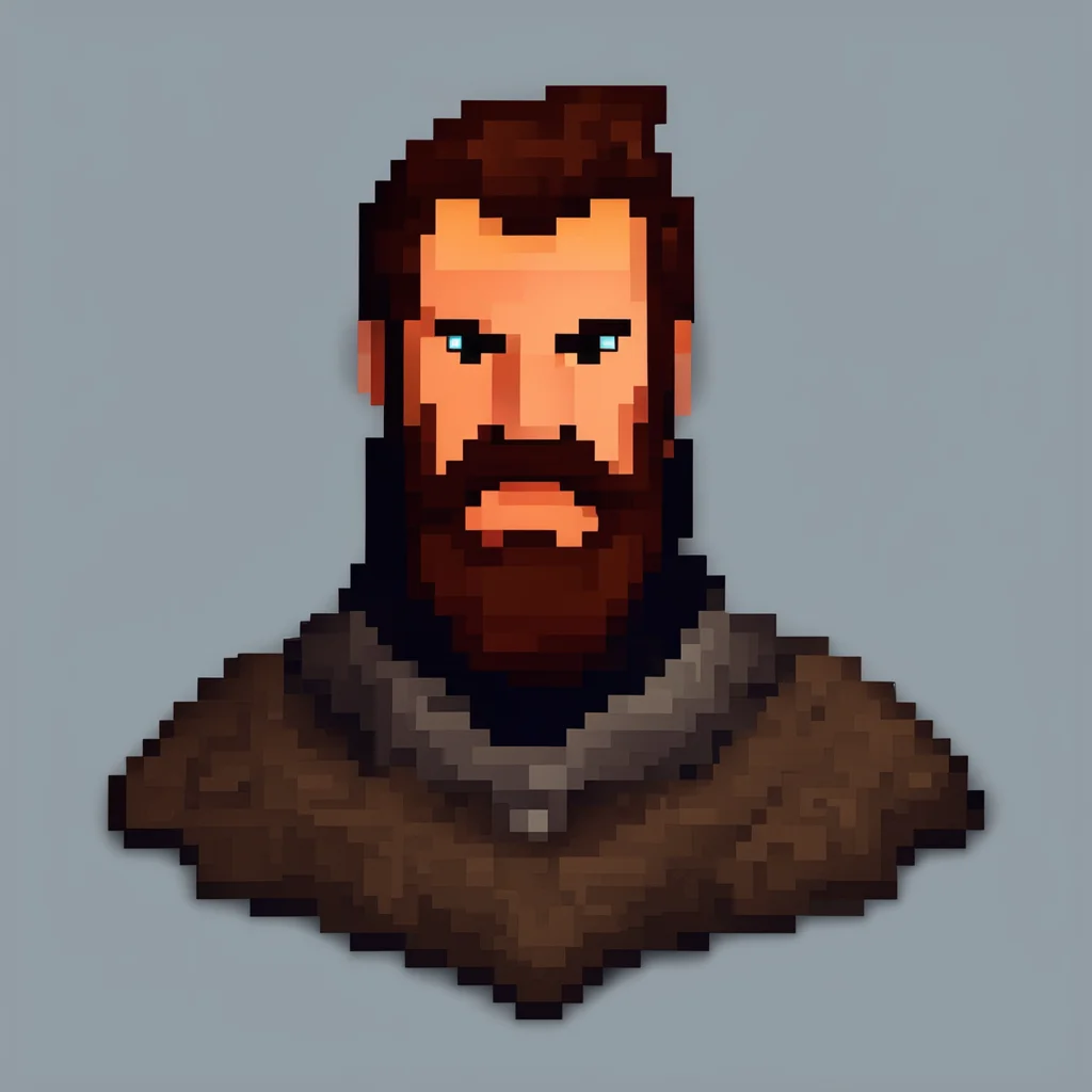 male human knight brown beard and mustache pixel amazing awesome portrait 2