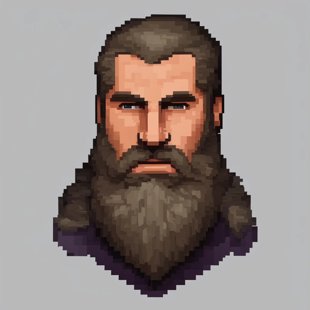 male human paladin beard and mustache pixel amazing awesome portrait 2
