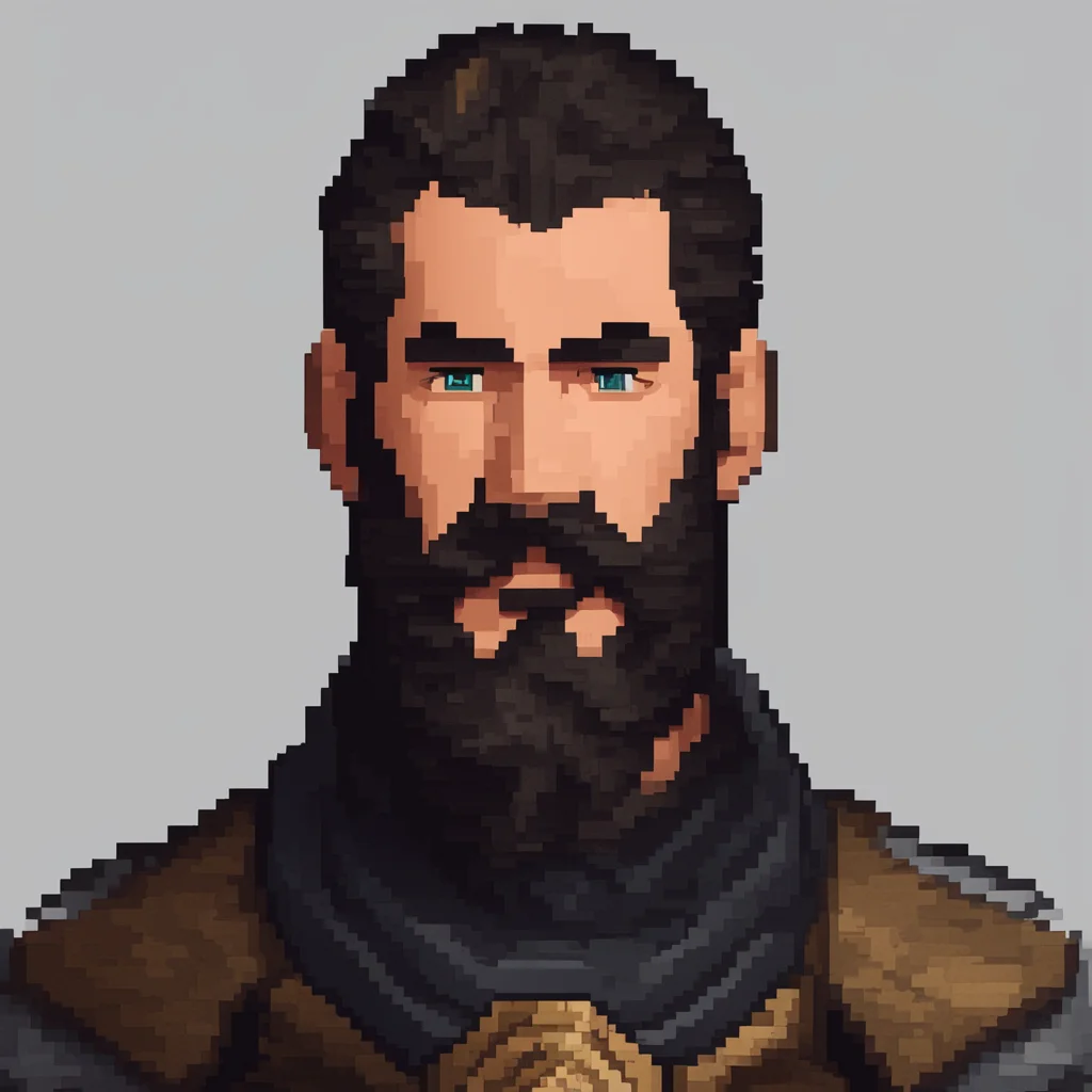 male human paladin beard and mustache pixel
