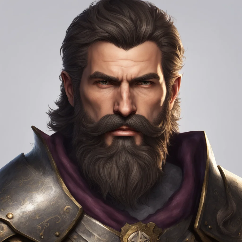 male human paladin beard and mustache