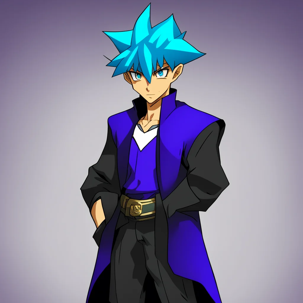 aimale yu gi oh character%2C with short blue hair%2C a short black coat%2C who appears to be an anti hero. good looking trending fantastic 1