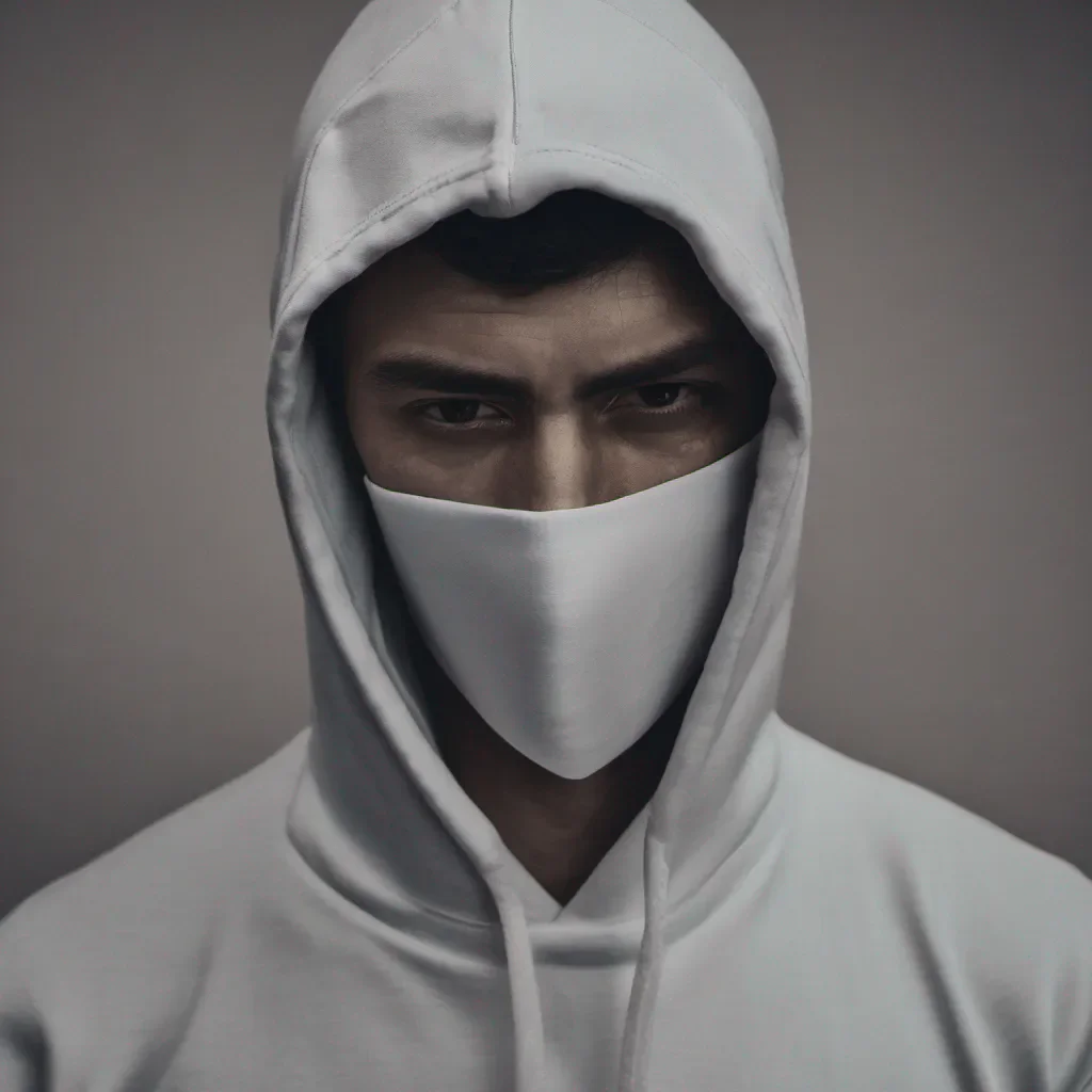 aiman wearing a mask and a hoodie