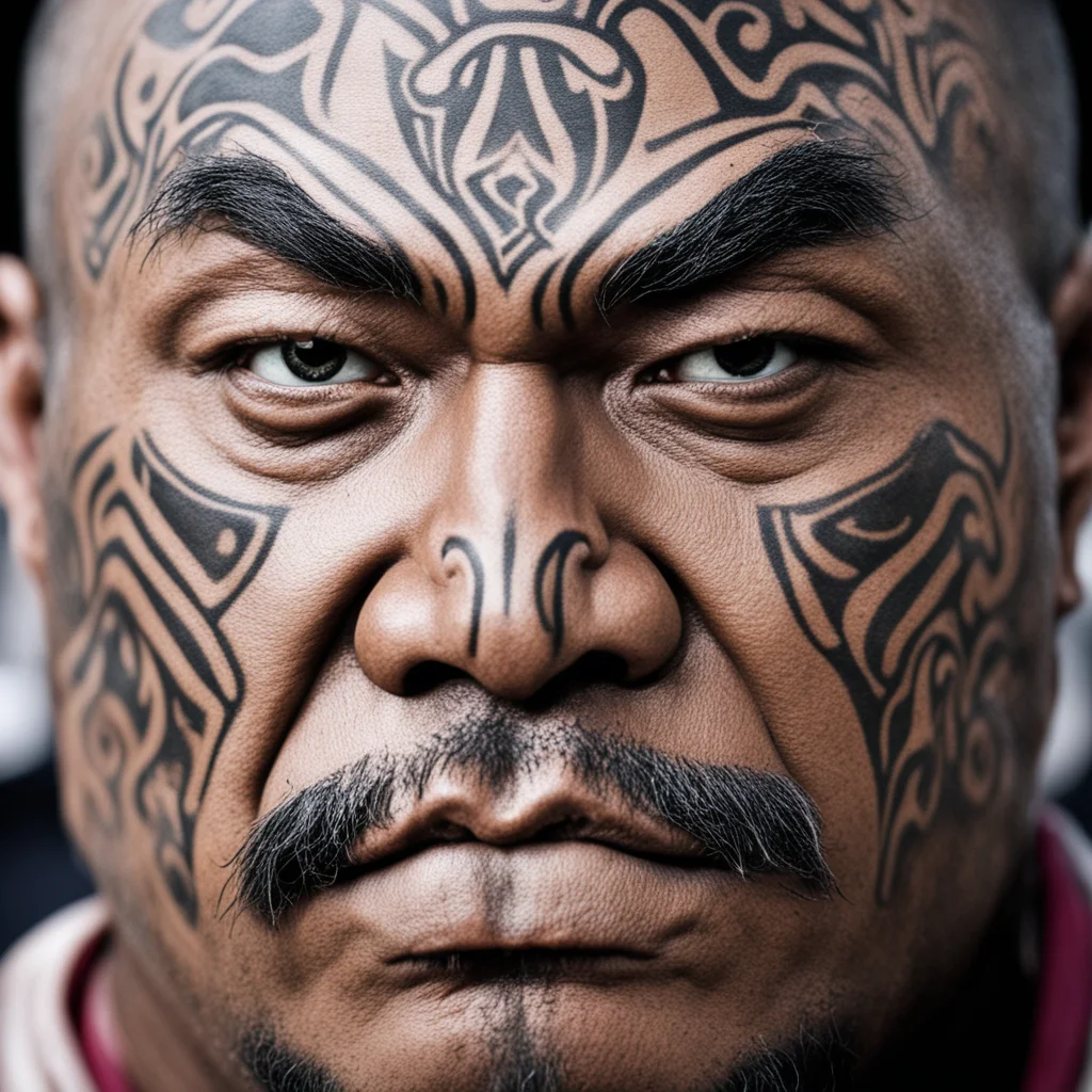 maori cheif moko facial tatoos menacing close up face amazing awesome portrait 2