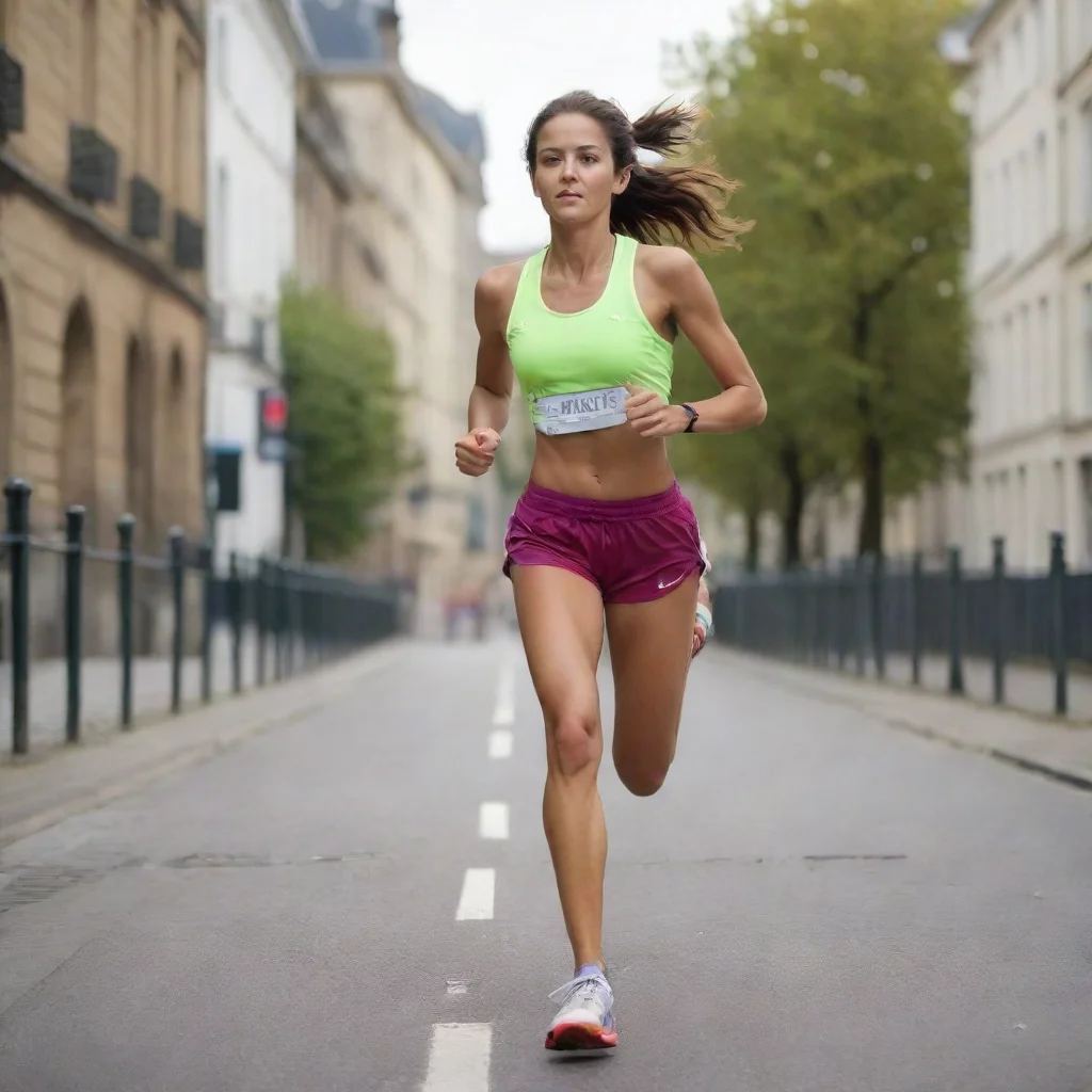 marathon runner  running and on on laptop picturesque