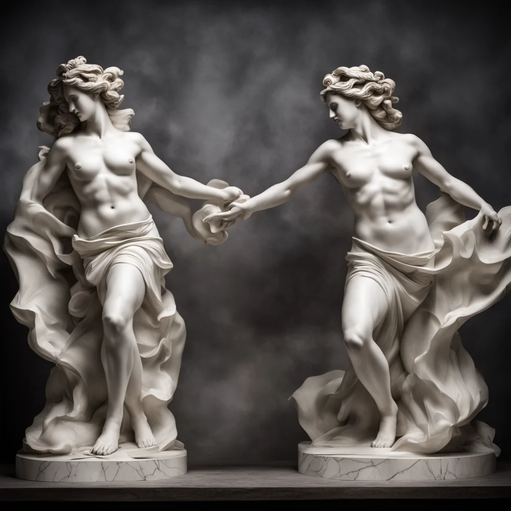 aimarble statues of greek goddesses fighting with pillows%2C dramatic lighting good looking trending fantastic 1