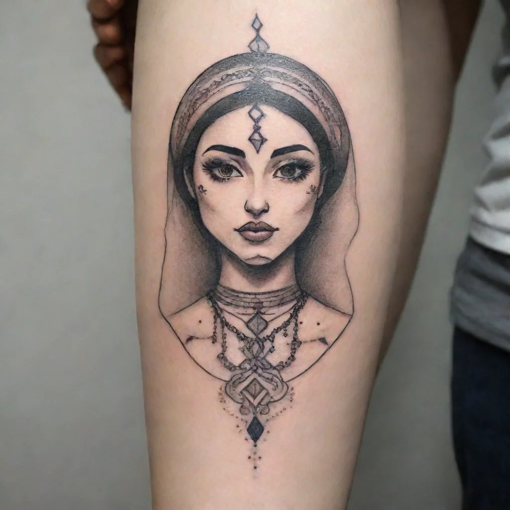 aimaroccan woman fine line minimalistic tattoo