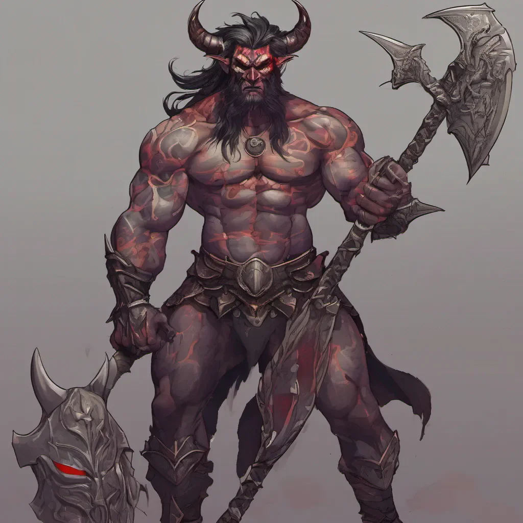 masculine demon warrior