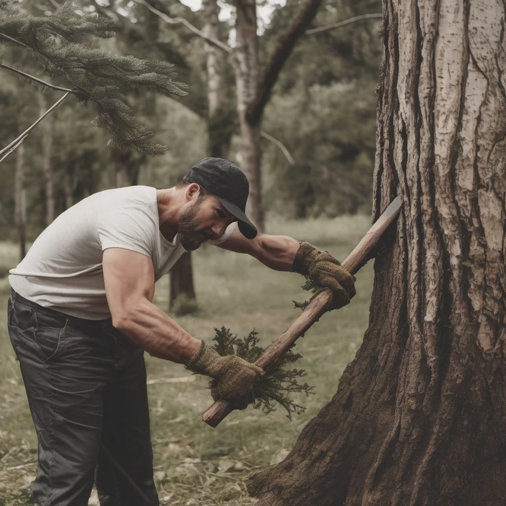 aimasculine man chopping tree confident engaging wow artstation art 3