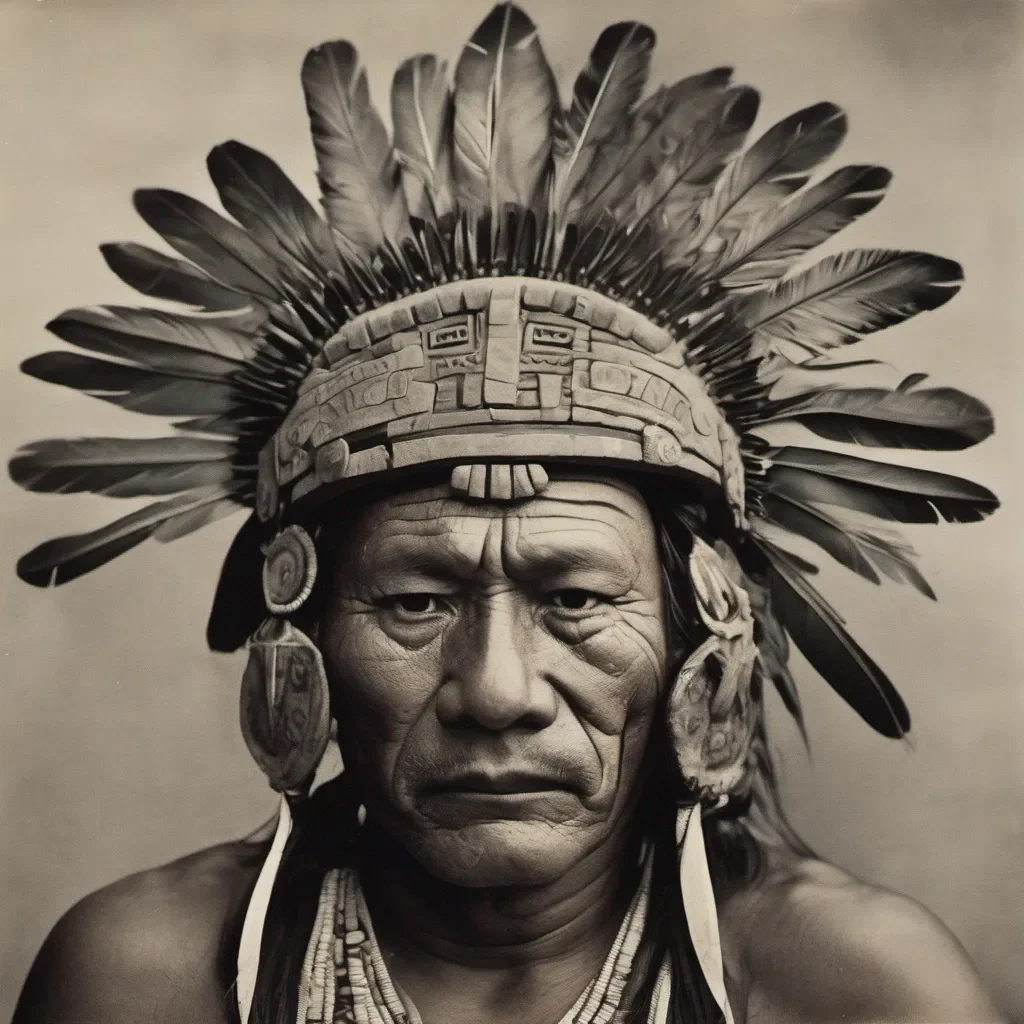 mayan war chief with jaguar headdress