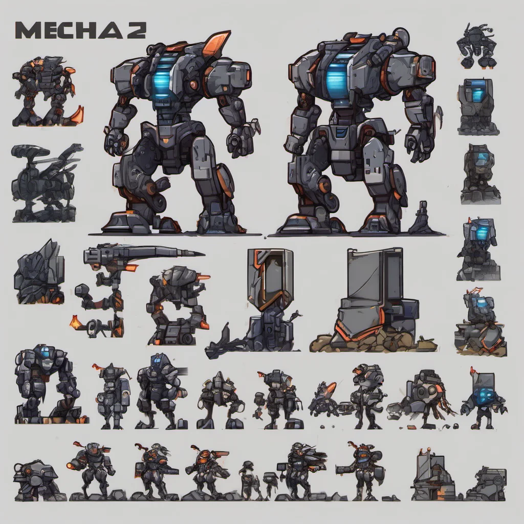 mecha 2d game sprite confident engaging wow artstation art 3
