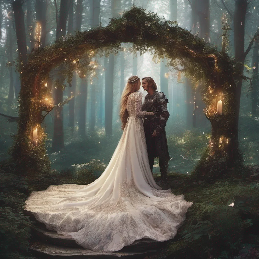 aimedieval fantasy art beauty grace magic sparkle glitter forest wedding confident engaging wow artstation art 3