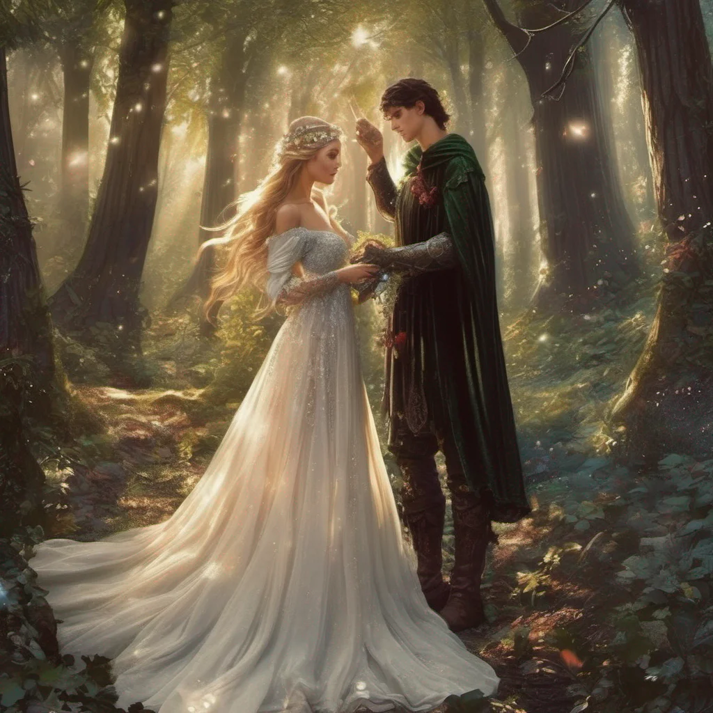 aimedieval fantasy art beauty grace magic sparkle glitter forest wedding
