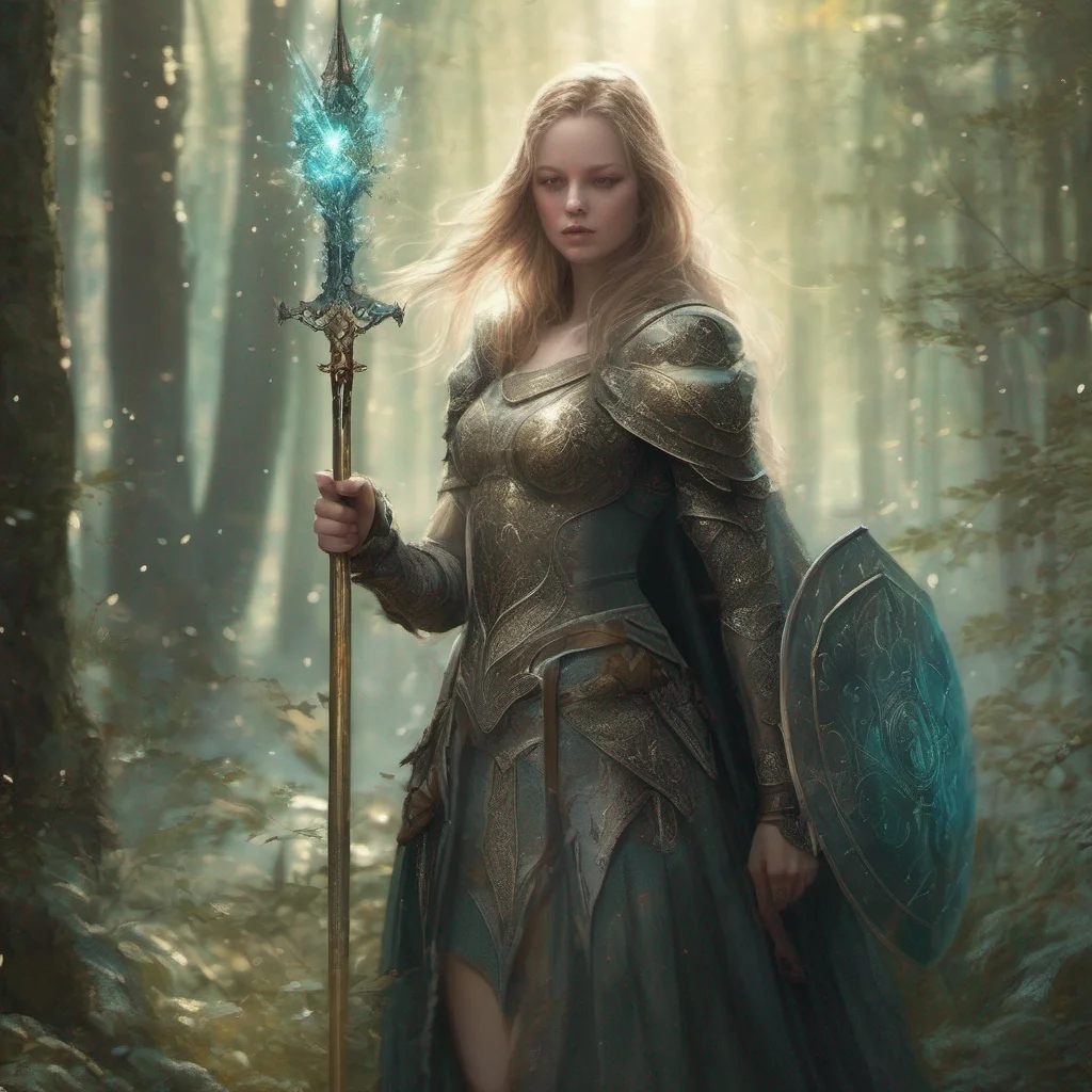 aimedieval fantasy art beauty grace magic sparkle staff weapon battle sword armor glitter forest amazing awesome portrait 2
