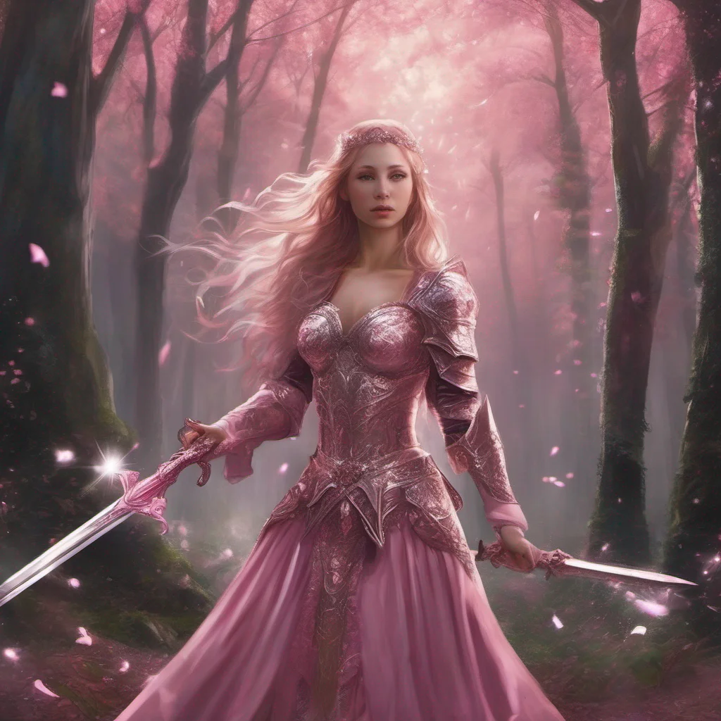 aimedieval fantasy art beauty grace magic sparkle staff weapon battle sword armor glitter forest pink good looking trending fantastic 1