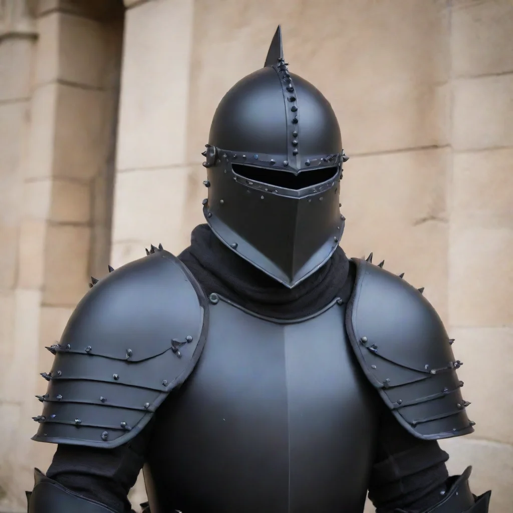 medieval knight in armor plating matte black spikes ar 1016