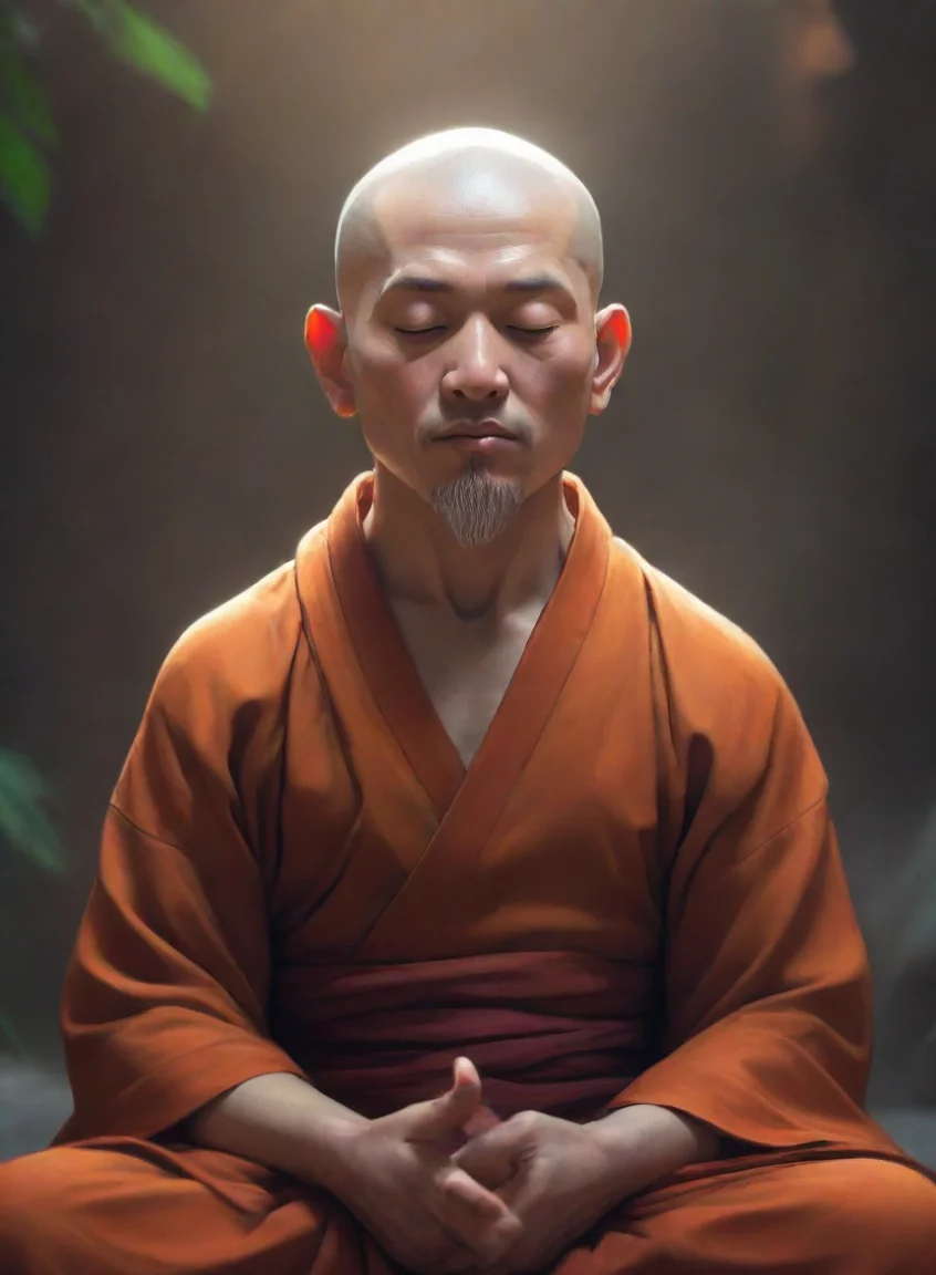 meditate artistic monk close up hd character portrait43