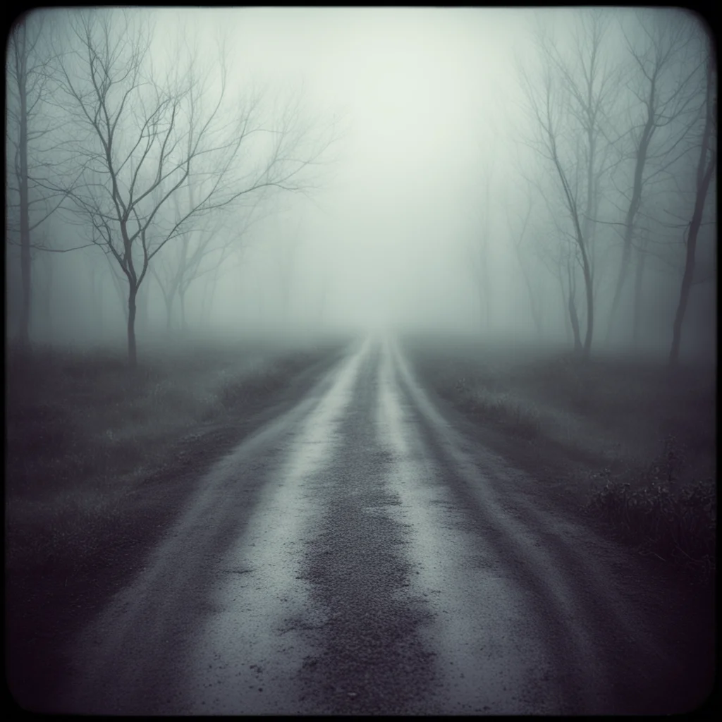 medium format art photo   ghost of girl  foggy muddy  mysterious winding road  uncanny night hipstamatic style amazing awesome portrait 2