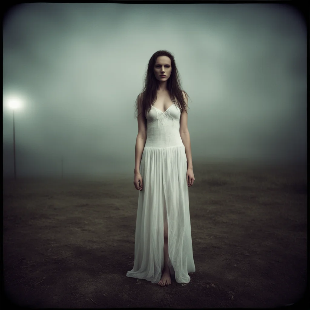 medium format art photo   lost girl white underdress   foggy muddy  mysterious motel  uncanny night hipstamatic style good looking trending fantastic 1