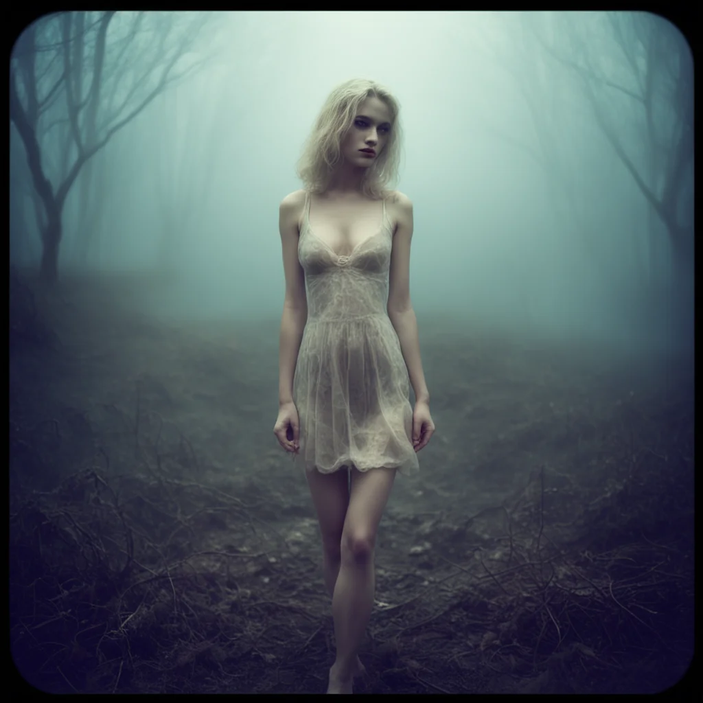 medium format art photo   sensual blonde  nymph translucent short dress in  foggy muddy  mysterious deep sea of love  uncanny night hipstamatic style amazing awesome portrait 2