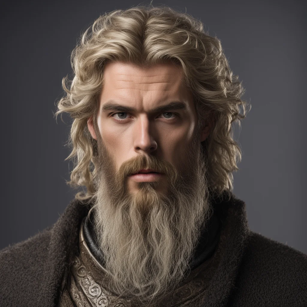 aimedium sized hair blond stubble  beard medieval dark