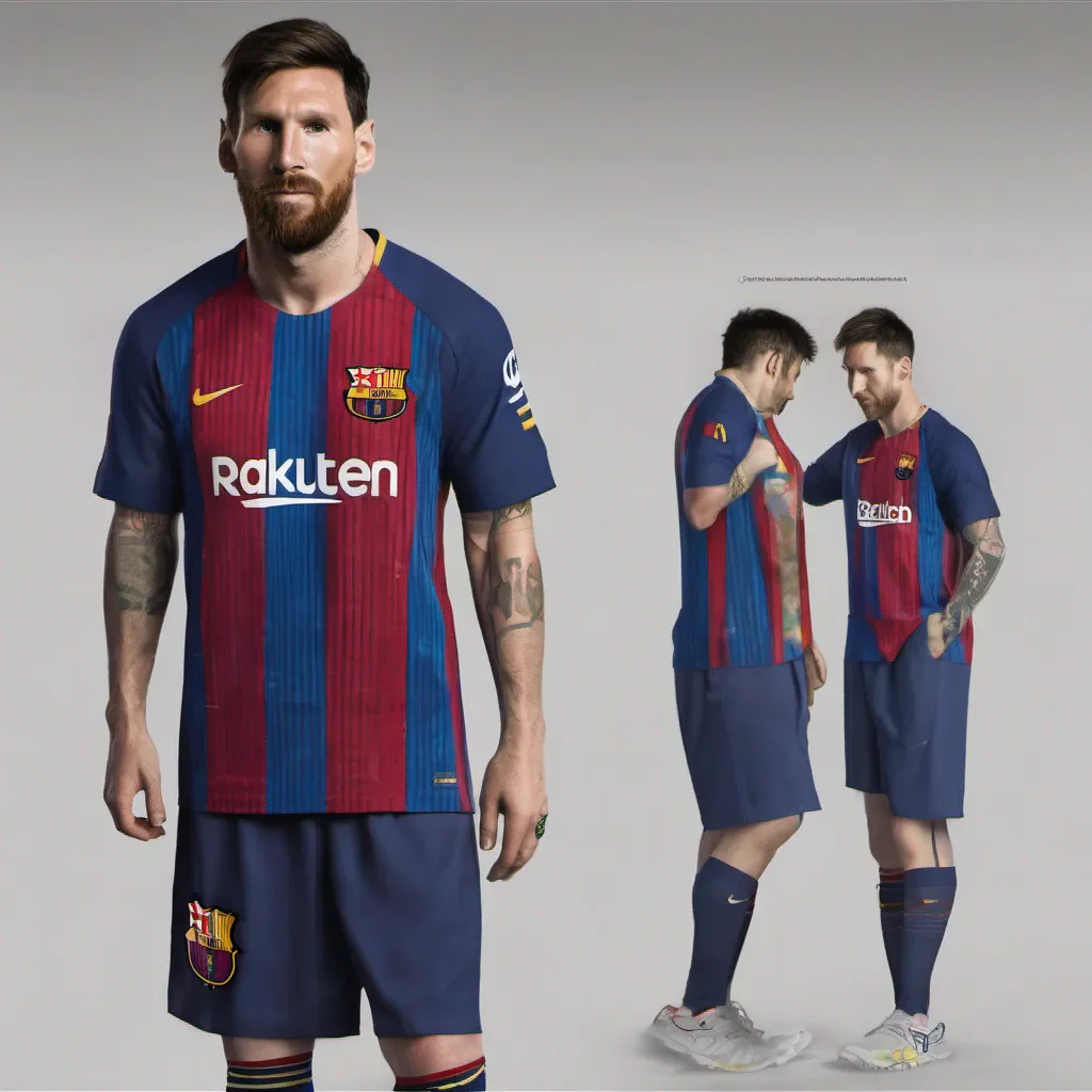 messi with the football shirt culb barcelona 2023 amazing awesome portrait 2