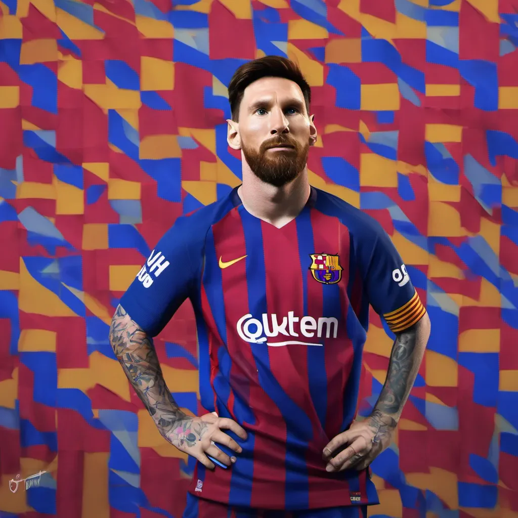 messi with the football shirt culb barcelona 2023
