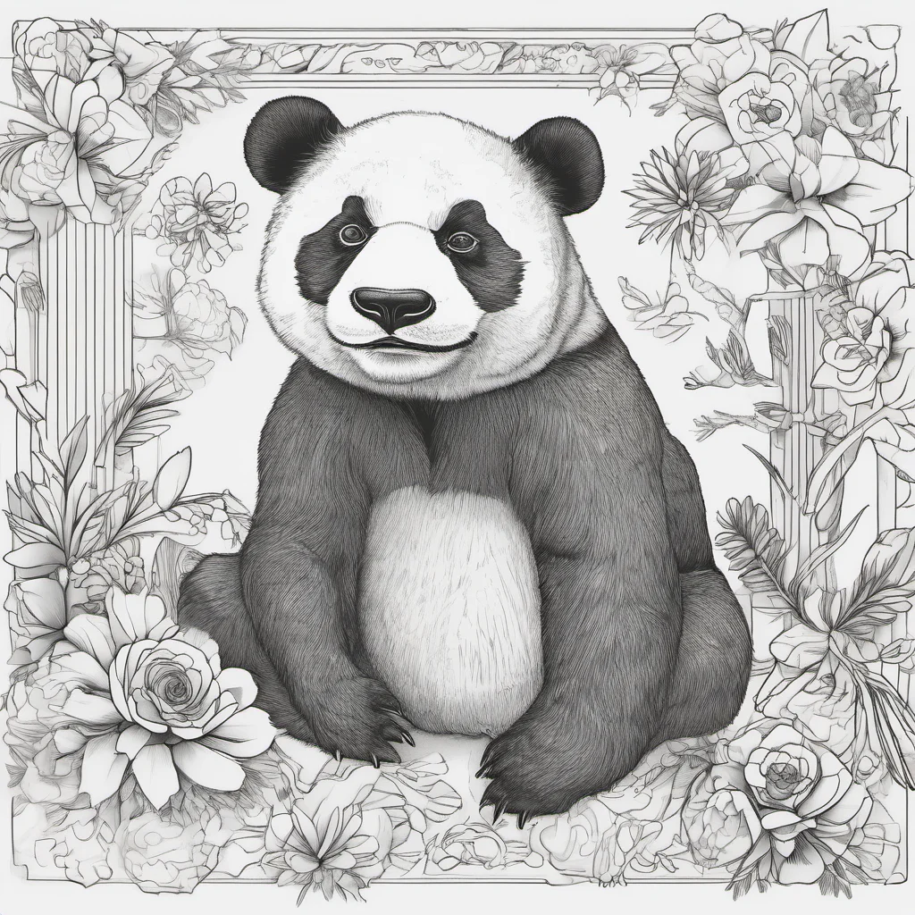 aimexican panda bear line art confident engaging wow artstation art 3