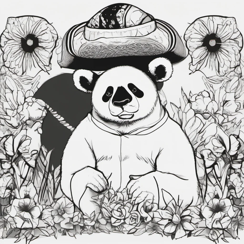 mexican panda bear line art good looking trending fantastic 1