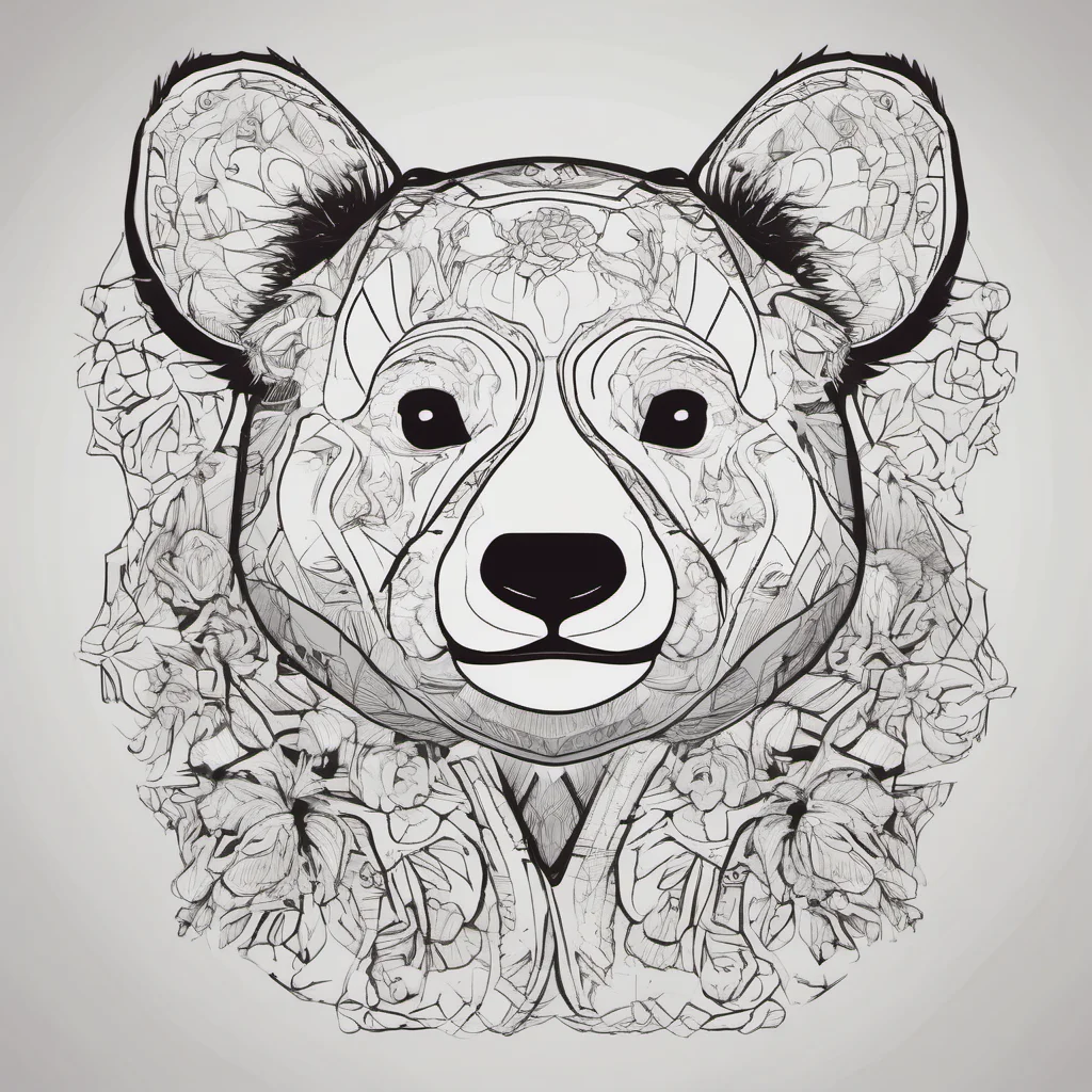 mexican panda bear line art