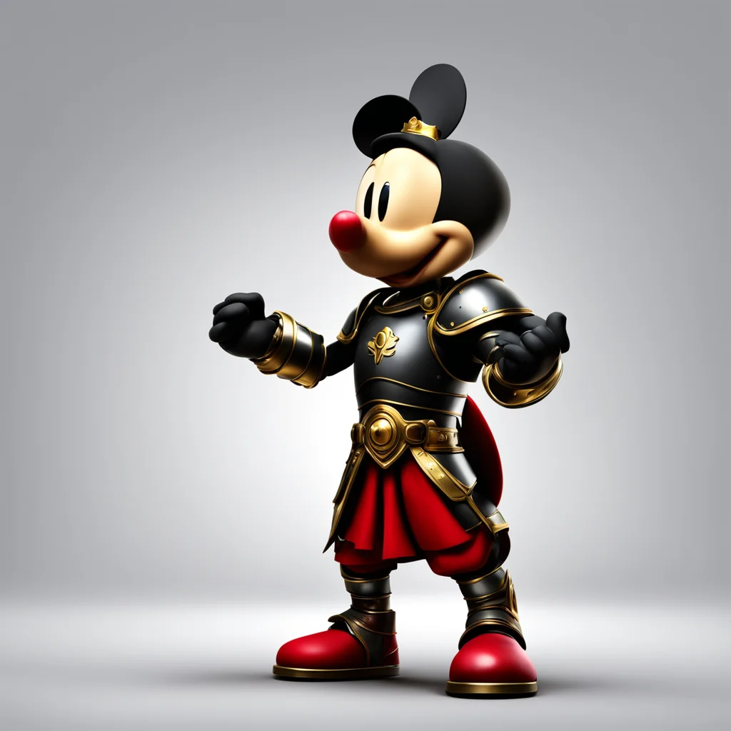 mickey mouse epic armour pose character cinematic king confident engaging wow artstation art 3