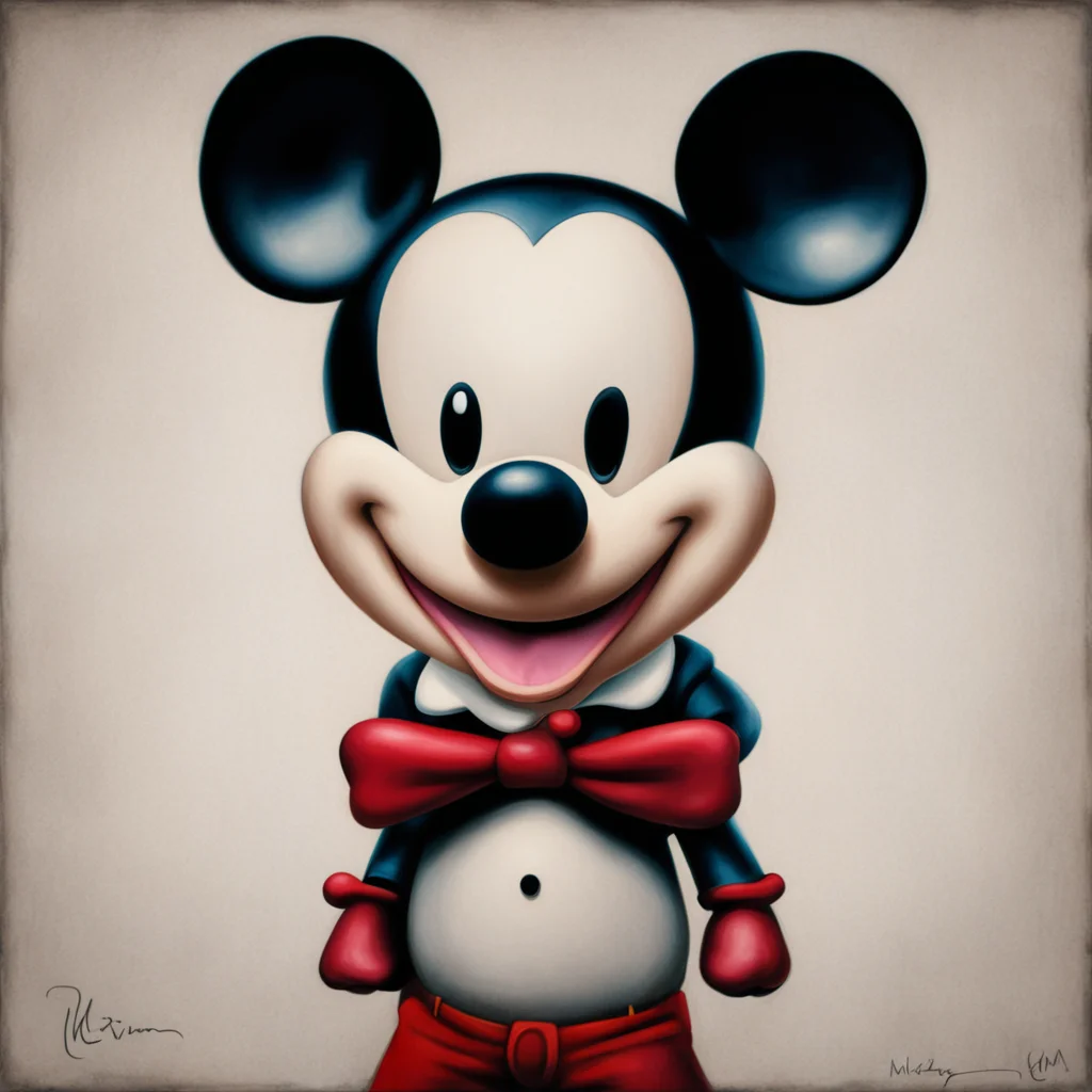 aimickey mouse portrait  michael kvium confident engaging wow artstation art 3