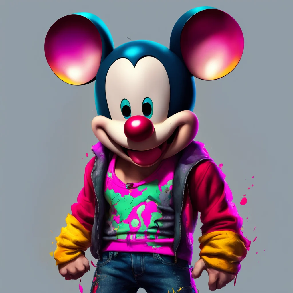mickey mouse ripped abs intense artstation trending full character colorful portrait confident engaging wow artstation art 3