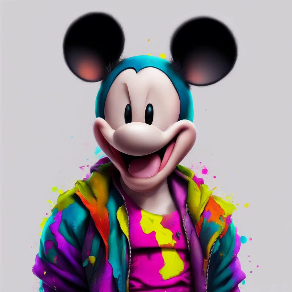 mickey mouse ripped abs intense artstation trending full character colorful portrait