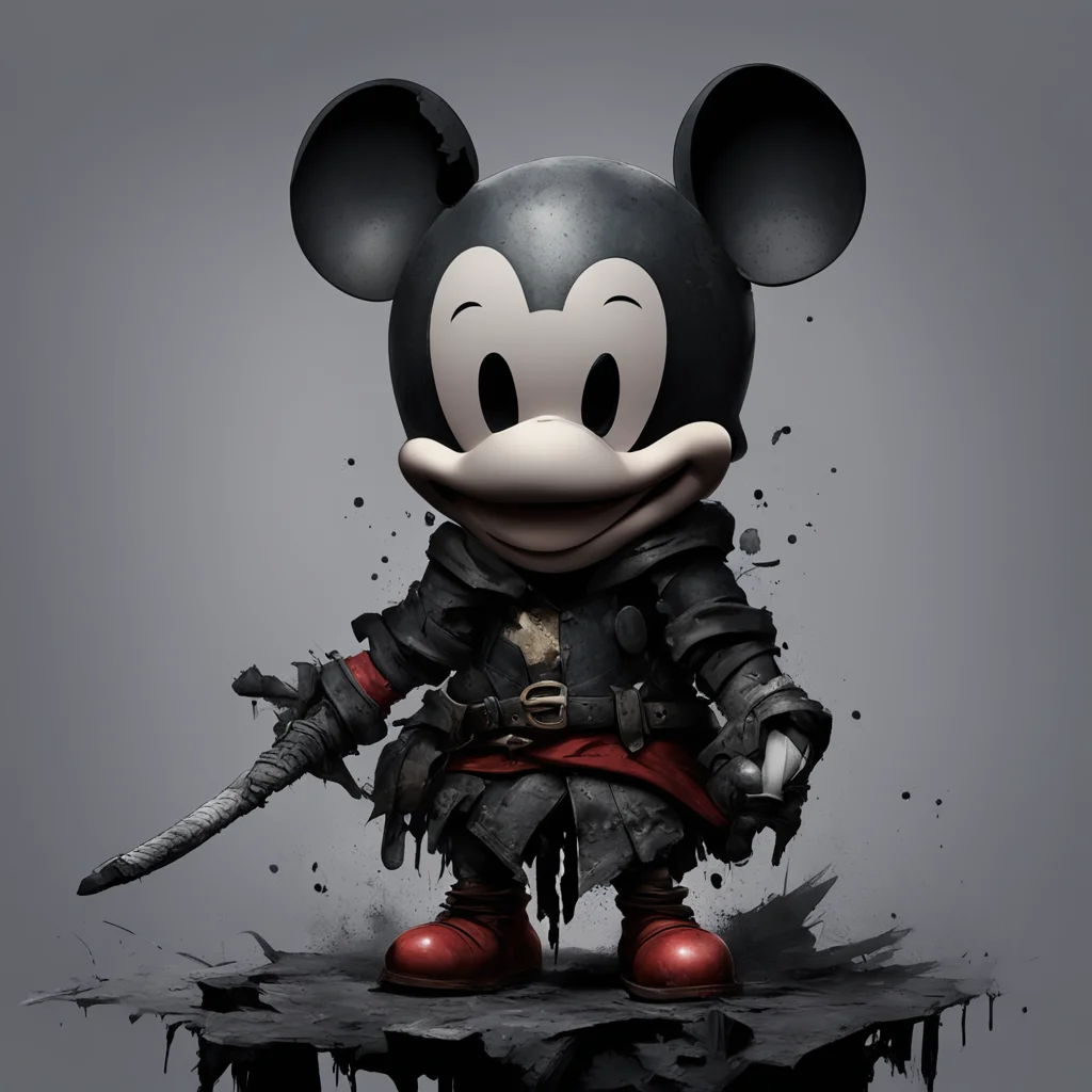 mickey mouse ripped dark souls world dramatic intense artstation trending full character anime portrait amazing awesome portrait 2