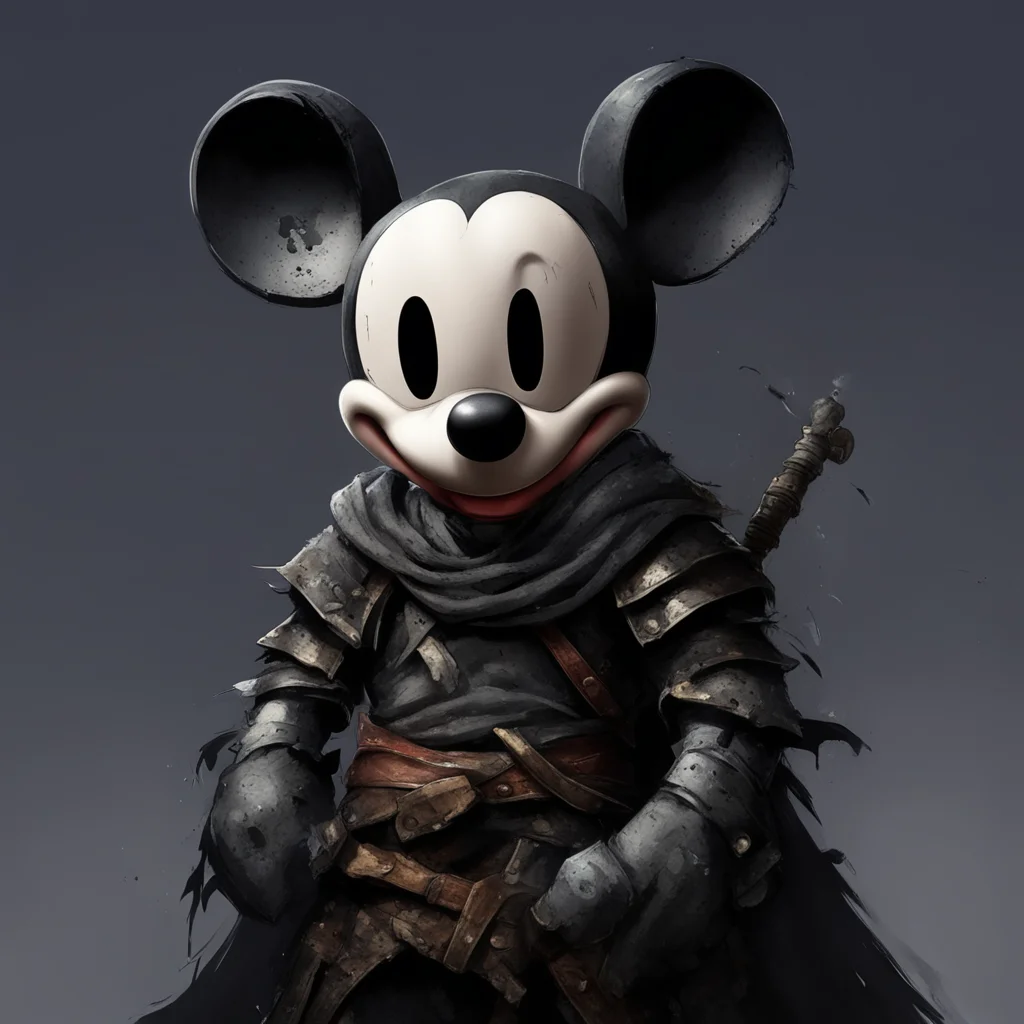 mickey mouse ripped dark souls world dramatic intense artstation trending full character anime portrait