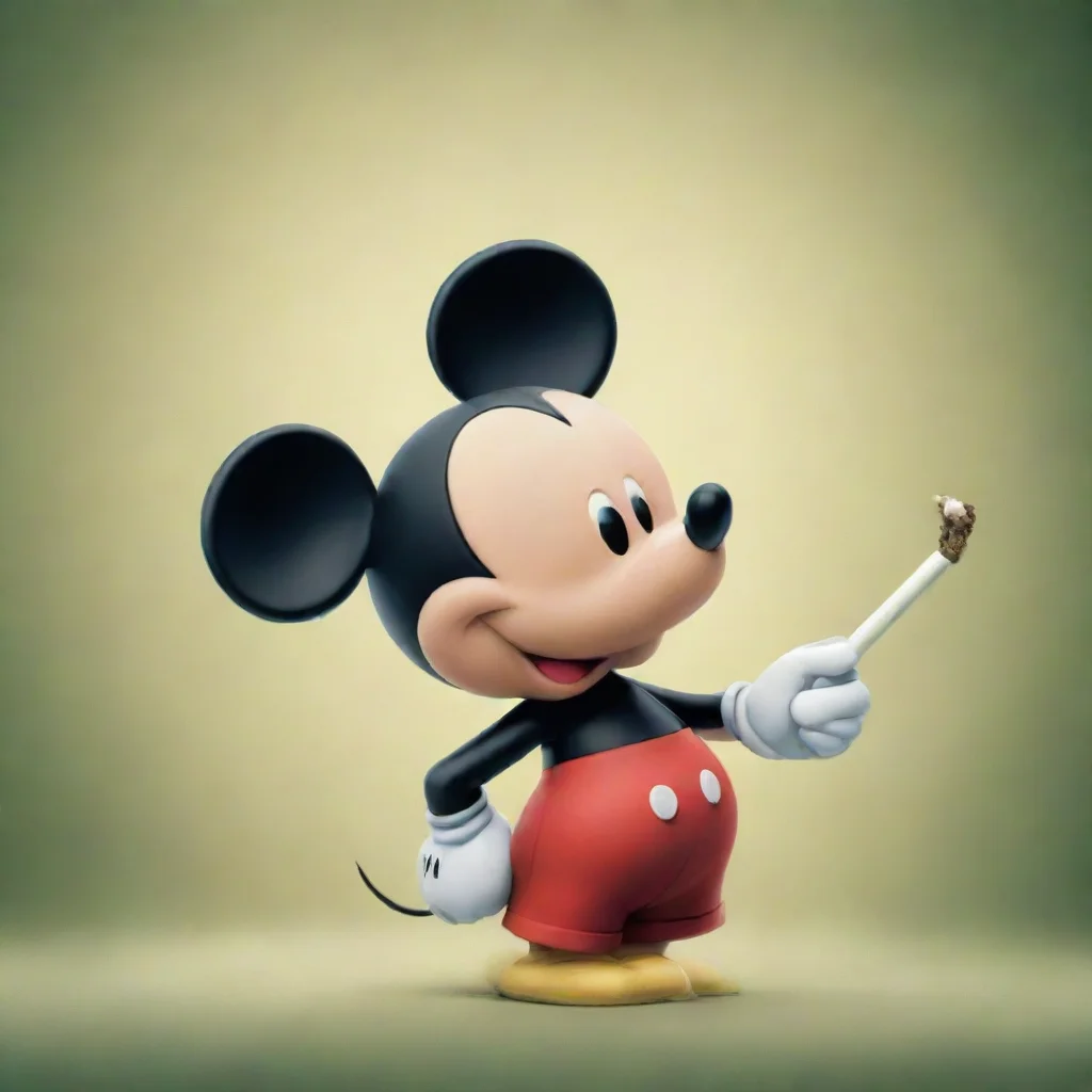 mickey mouse rolling up a joint