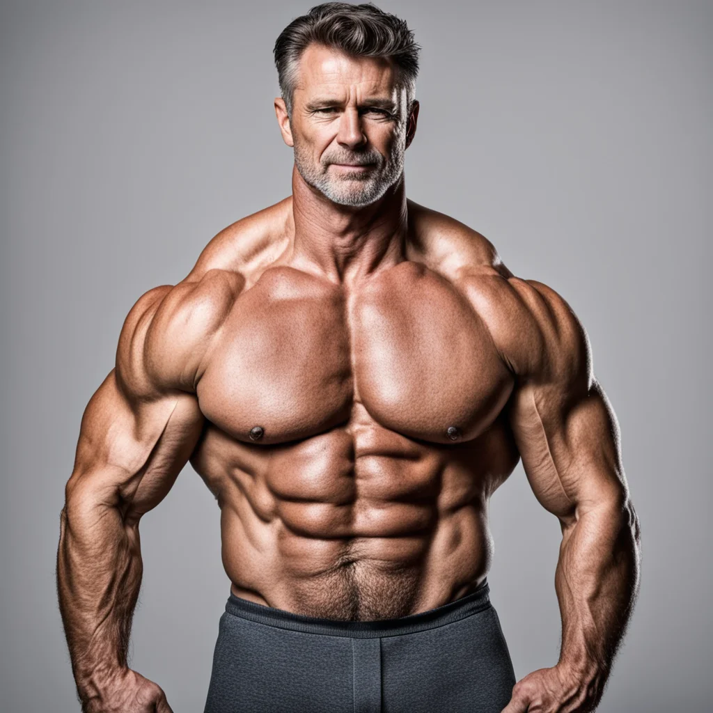middle aged musculer man 