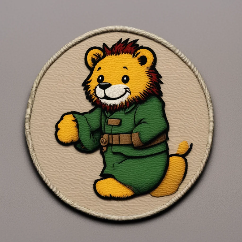 military patch with the dutch national lion hitting winnie the pooh amazing awesome portrait 2