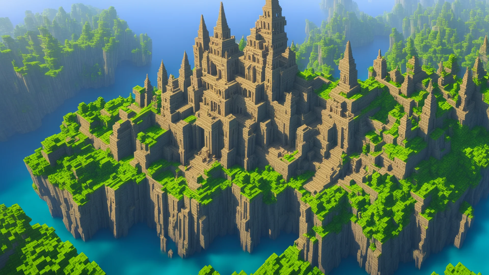 aiminecraft epic temples on cliffs%2C giant magic city good looking trending fantastic 1 wide