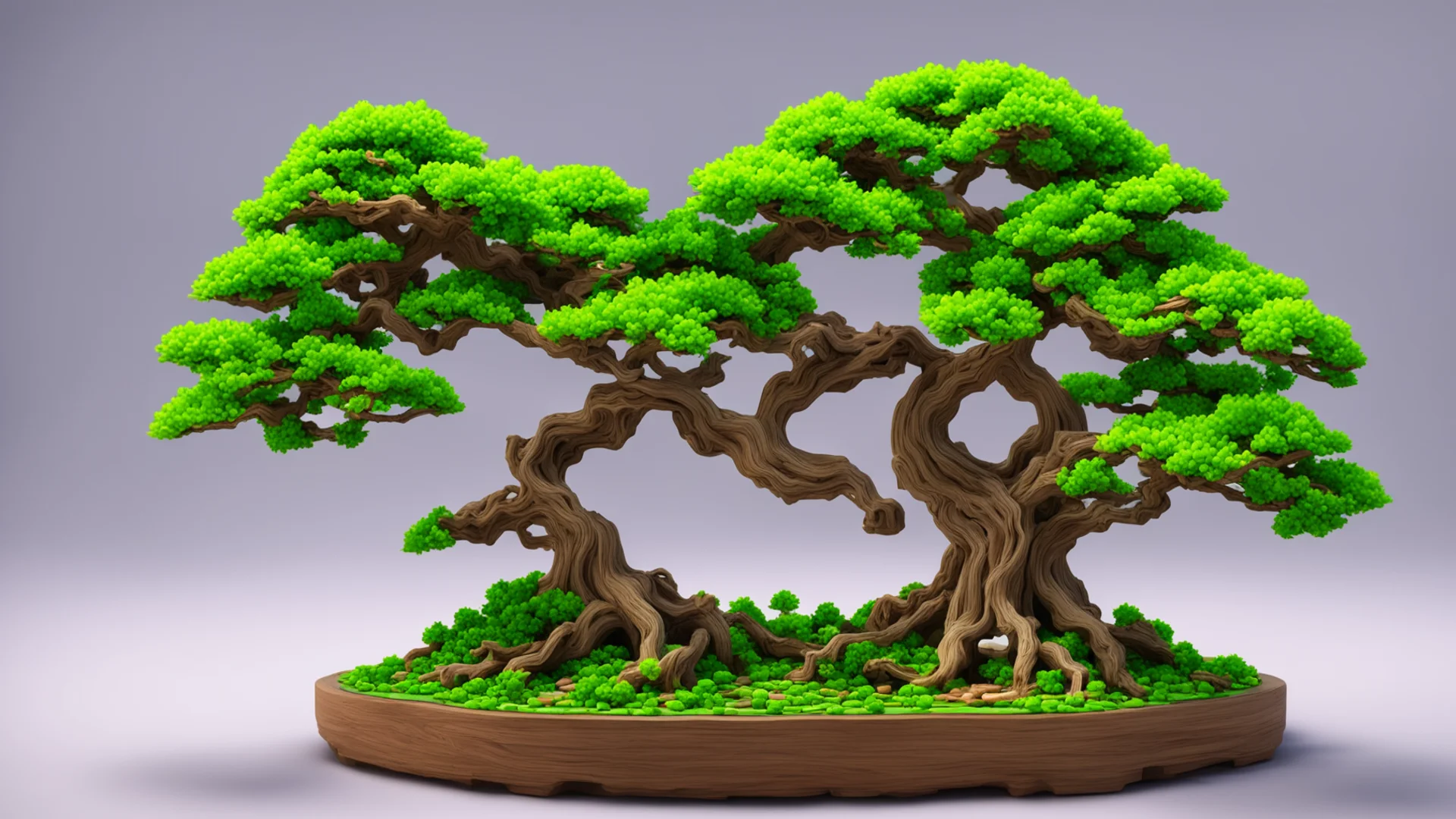 aiminiature 3d voxel art of a bonsai tree%2C ultra realistic amazing awesome portrait 2 wide