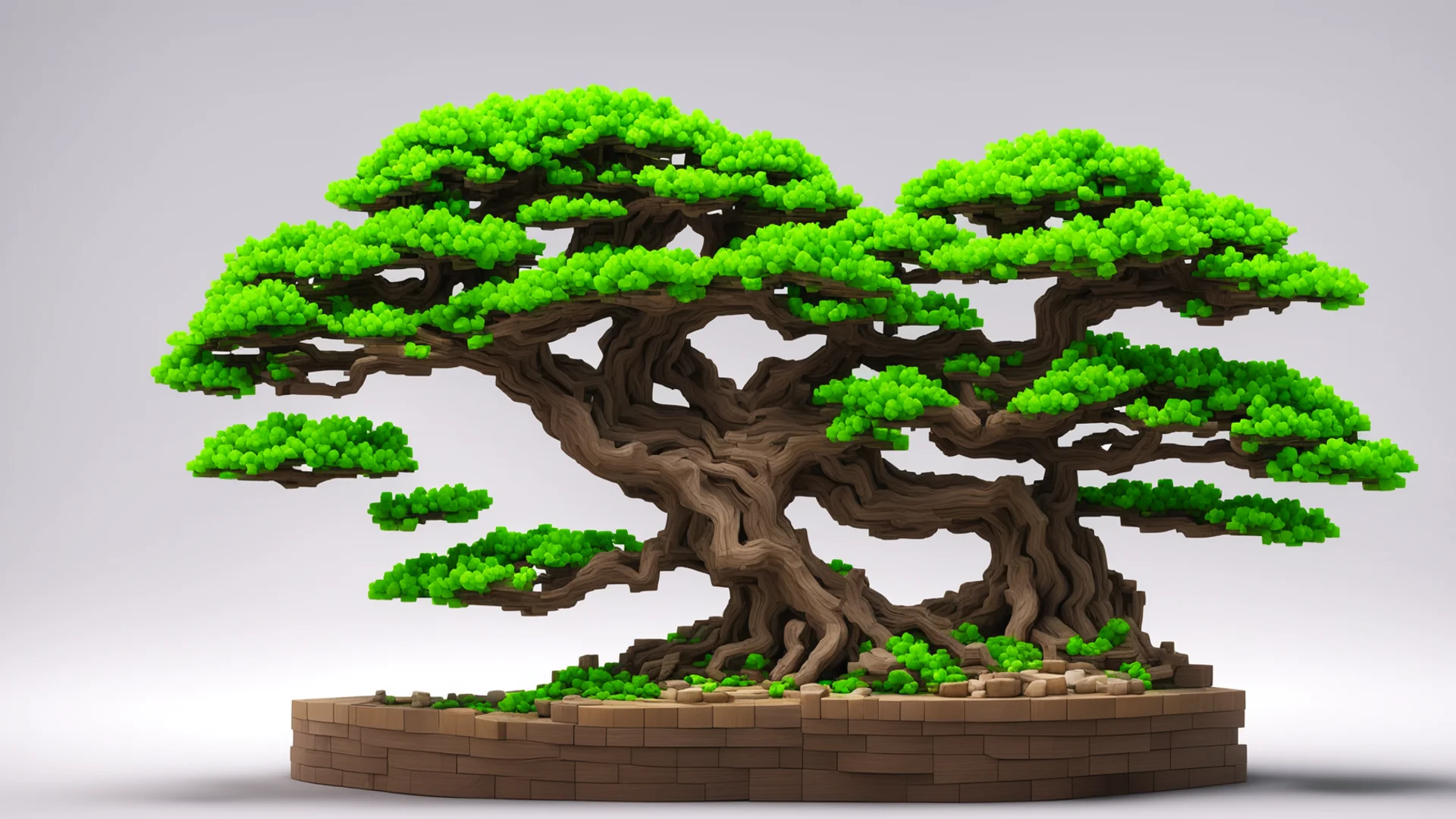 aiminiature 3d voxel art of a bonsai tree%2C ultra realistic good looking trending fantastic 1 wide