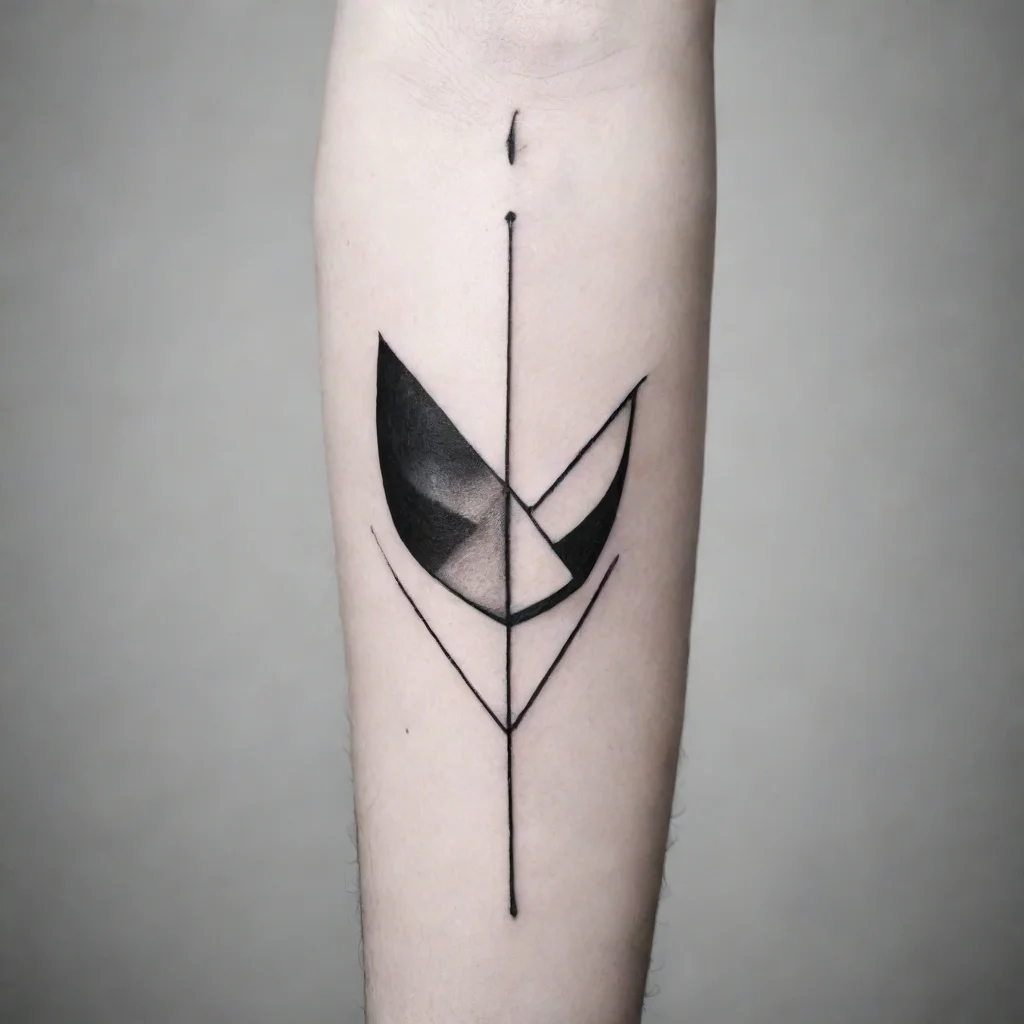 minimalistic fine line black and white tattoo