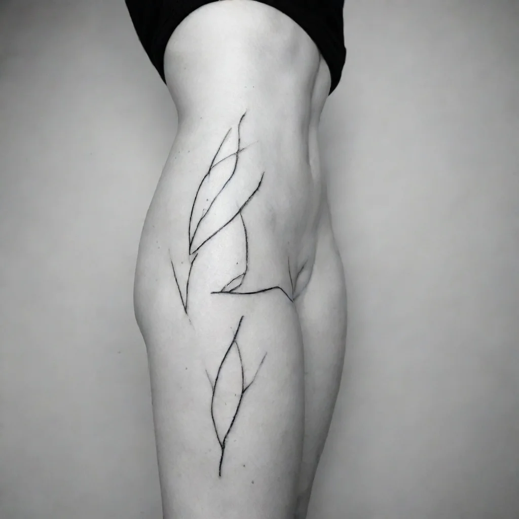 aiminimalistic womanfine line black and white tattoo
