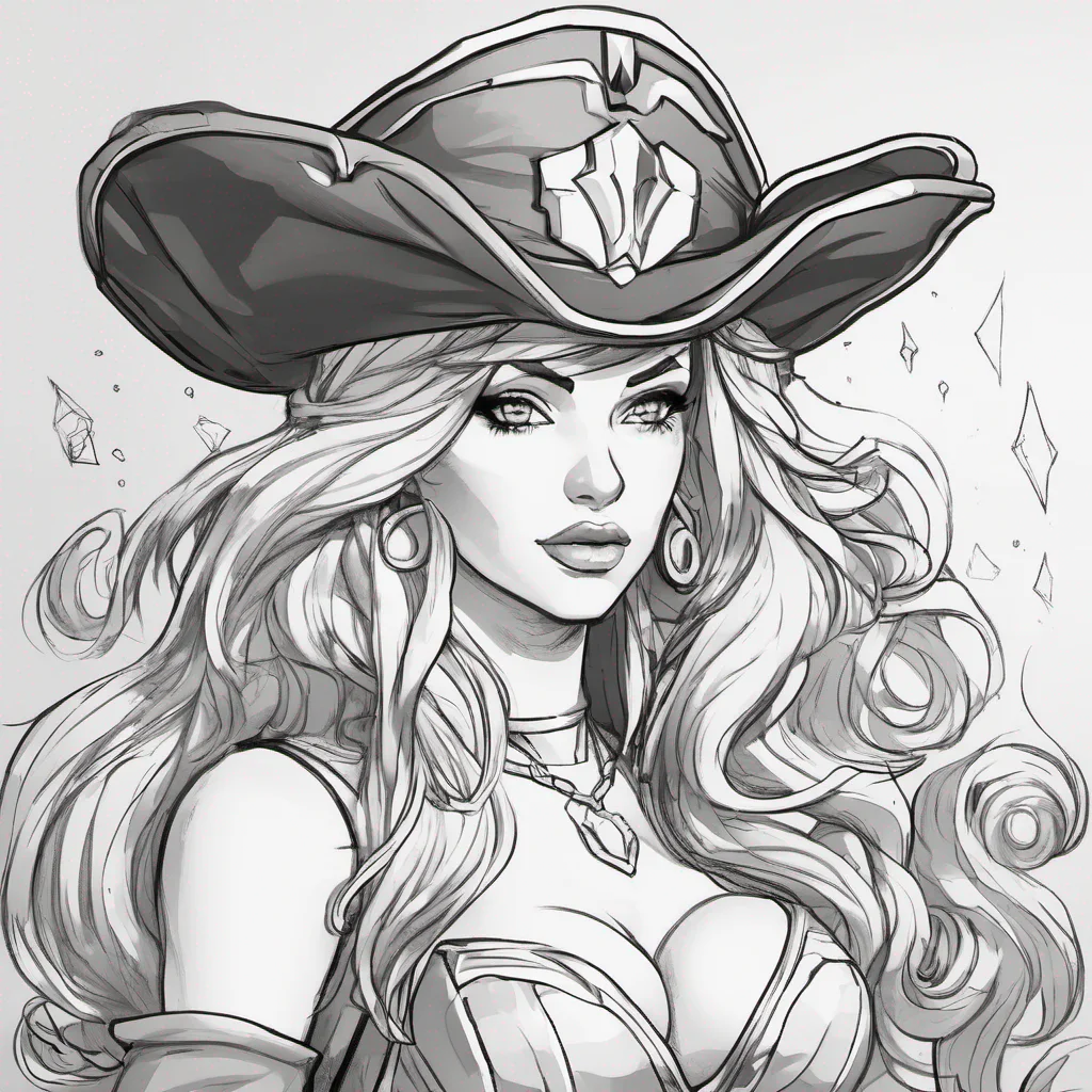 miss fortune line art  amazing awesome portrait 2